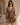 Kurzes Wickelkleid mit Druckmuster und geraffter Taille für Damen - Kamel