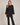 Kurzes, strukturiertes Damenkleid mit Fransen - Schwarz