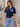 Damen-Poloshirt mit Herzmuster und Kontrastkanten - Marineblau