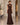 Langes Spitzenkleid mit Stehkragen – Schoko