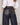 Jean brut taille haute à jambes larges avec boucle – Bleu brut