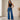 Damenjeans High Waist Wide Leg mit asymmetrischem Bund – Jeansblau