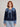 Locker geschnittener Damenpullover - Marineblau