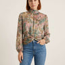 Blouse imprimée fluide et féminine – Vert d’eau
