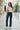 High-Waist Wide-Leg Jeans mit leicht ausgestelltem Bein und aufgesetzten Taschen - Blau