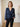 Damen-Wickelbluse mit V-Ausschnitt - Marineblau