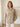Damenbluse mit Streifen und Schluppenkragen - Beige