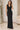 Langes Glitzerkleid mit Wasserfallausschnitt – Schwarz