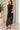 Asymmetrisches langes Kleid mit Spitze – Schwarz