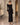 Glitzerndes schulterfreies Maxikleid – Schwarz